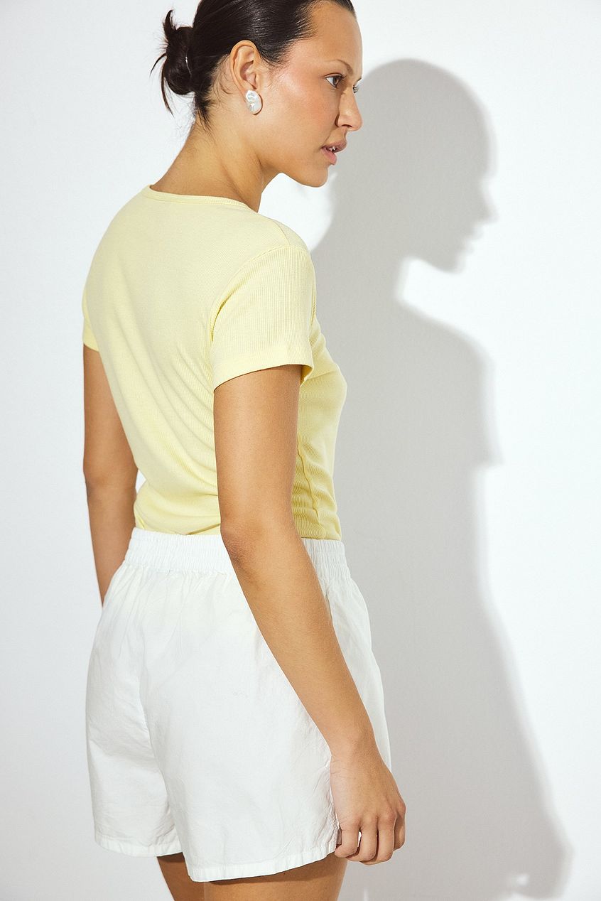 Elastic Waist Cotton Shorts
