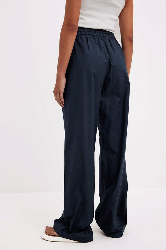 Elastic Waistband Cotton Pants