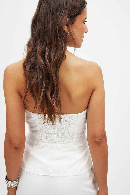 Na-kd Embroidered Bandeau Top