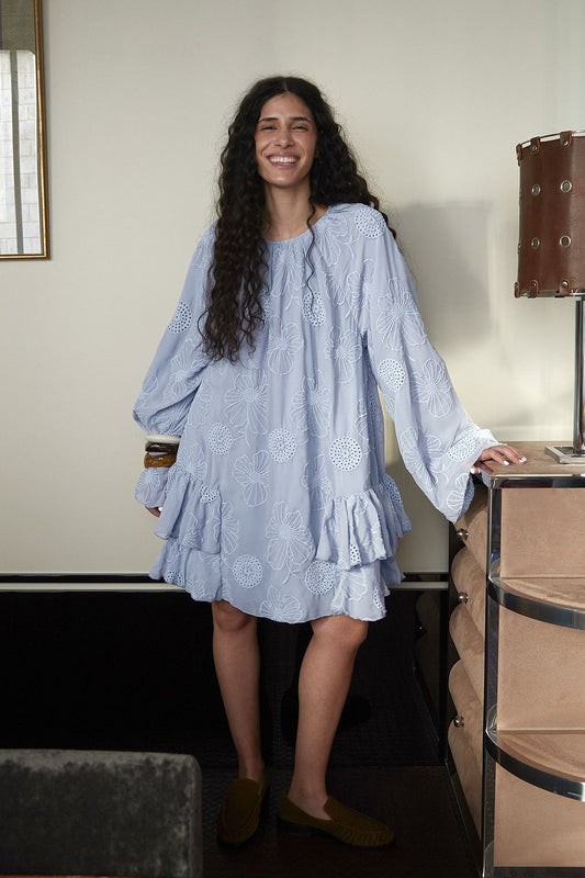 Na-kd Embroidered Volume Mini Dress