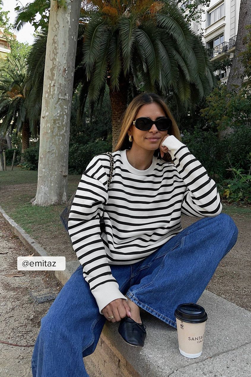 Striped Oversized Sweatshirt