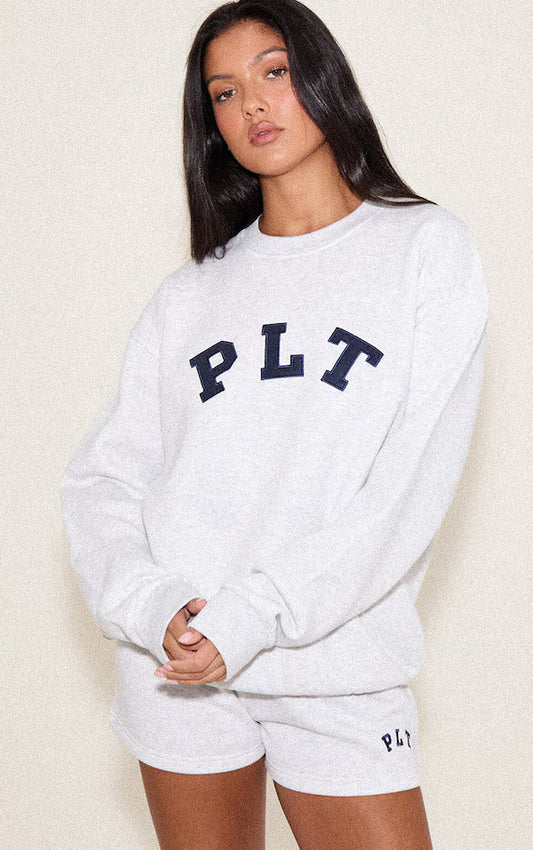 Plt - Ash Grey Logo Oversize Sweatshirt