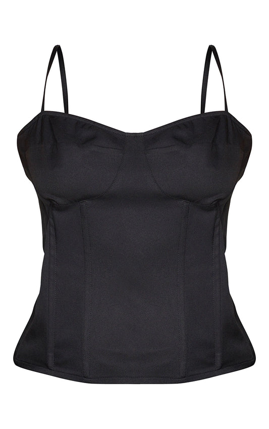 Plus Black Structure Corset Top