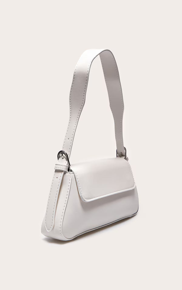 White Trapeze Simple Shoulder Bag