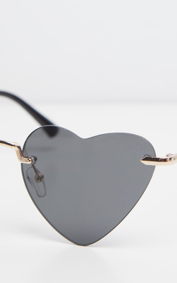 Black Heart Shaped Sunglasses
