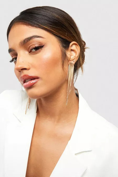 Statement Snake Chain Fringe Earrings