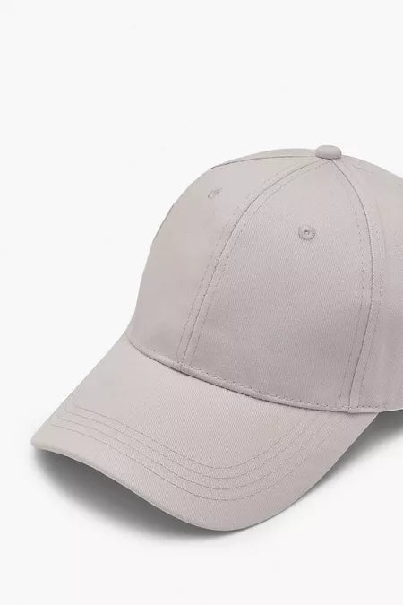 Light Grey Woven Baseball Cap