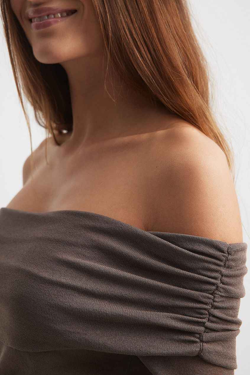 Na-kd Fine Knitted Draped Top