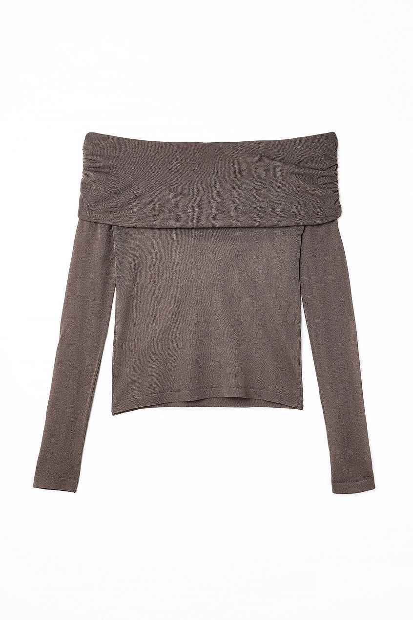 Na-kd Fine Knitted Draped Top