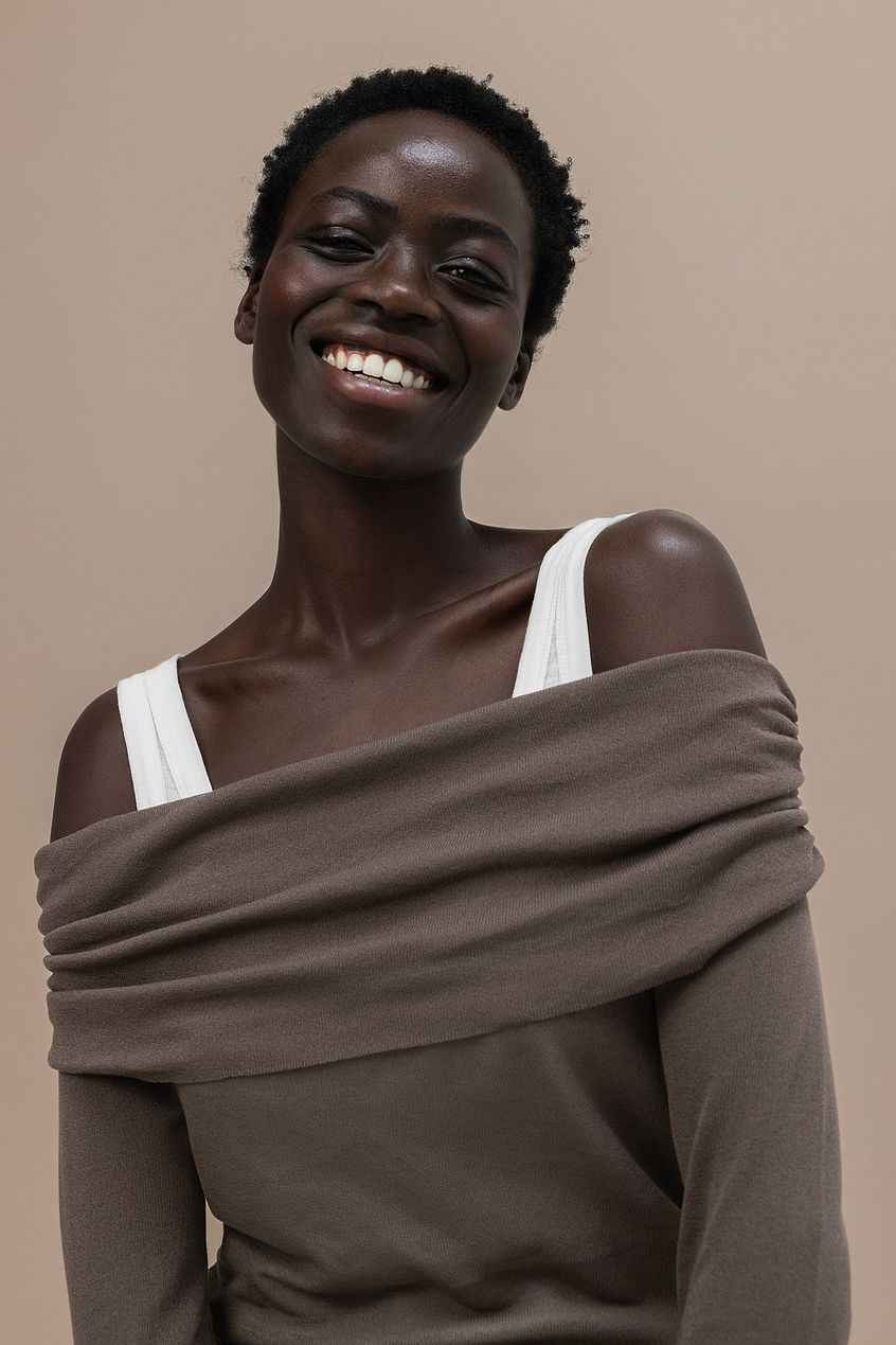 Na-kd Fine Knitted Draped Top