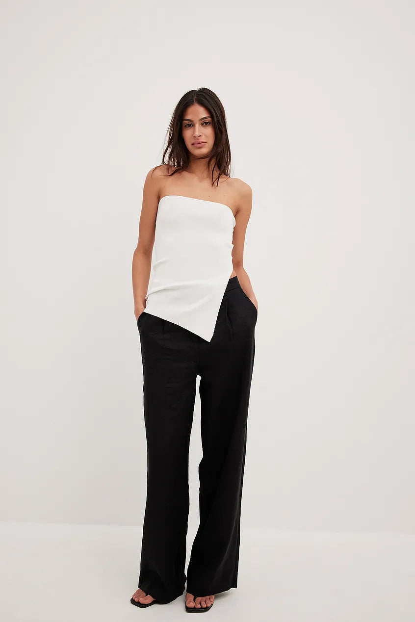 Fine Knitted High Slit Tube Top