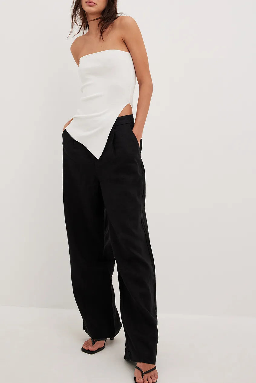 Fine Knitted High Slit Tube Top