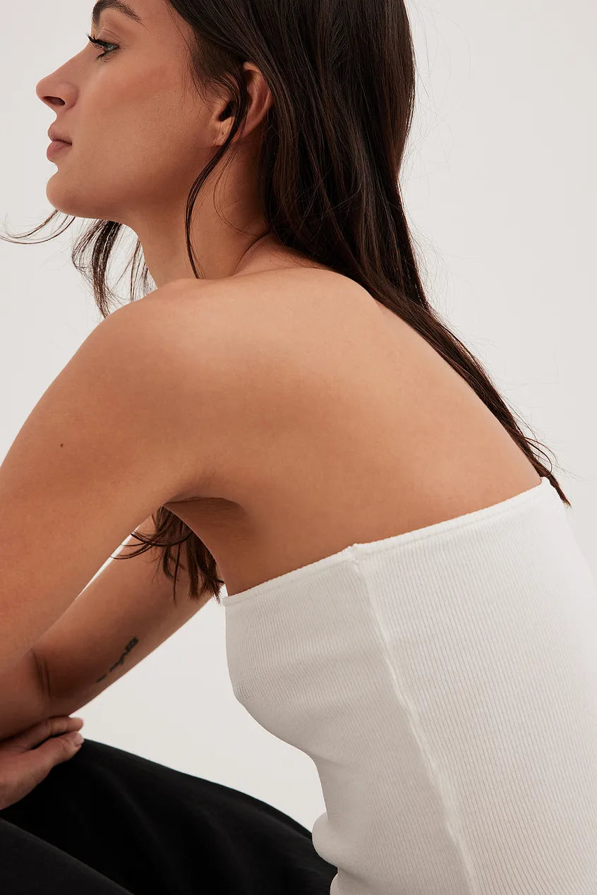 Fine Knitted High Slit Tube Top