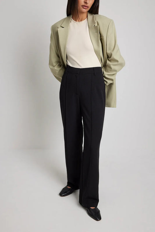 Fitted Wide Leg Suit Pants