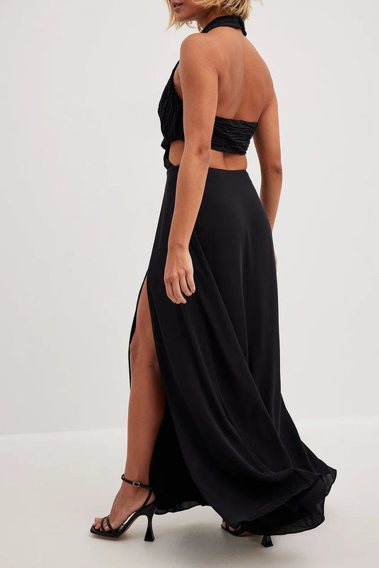 Flowy Maxi Halterneck Dress