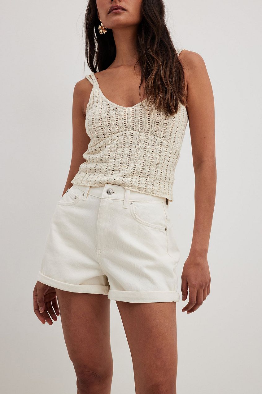 Fold Up Denim Shorts