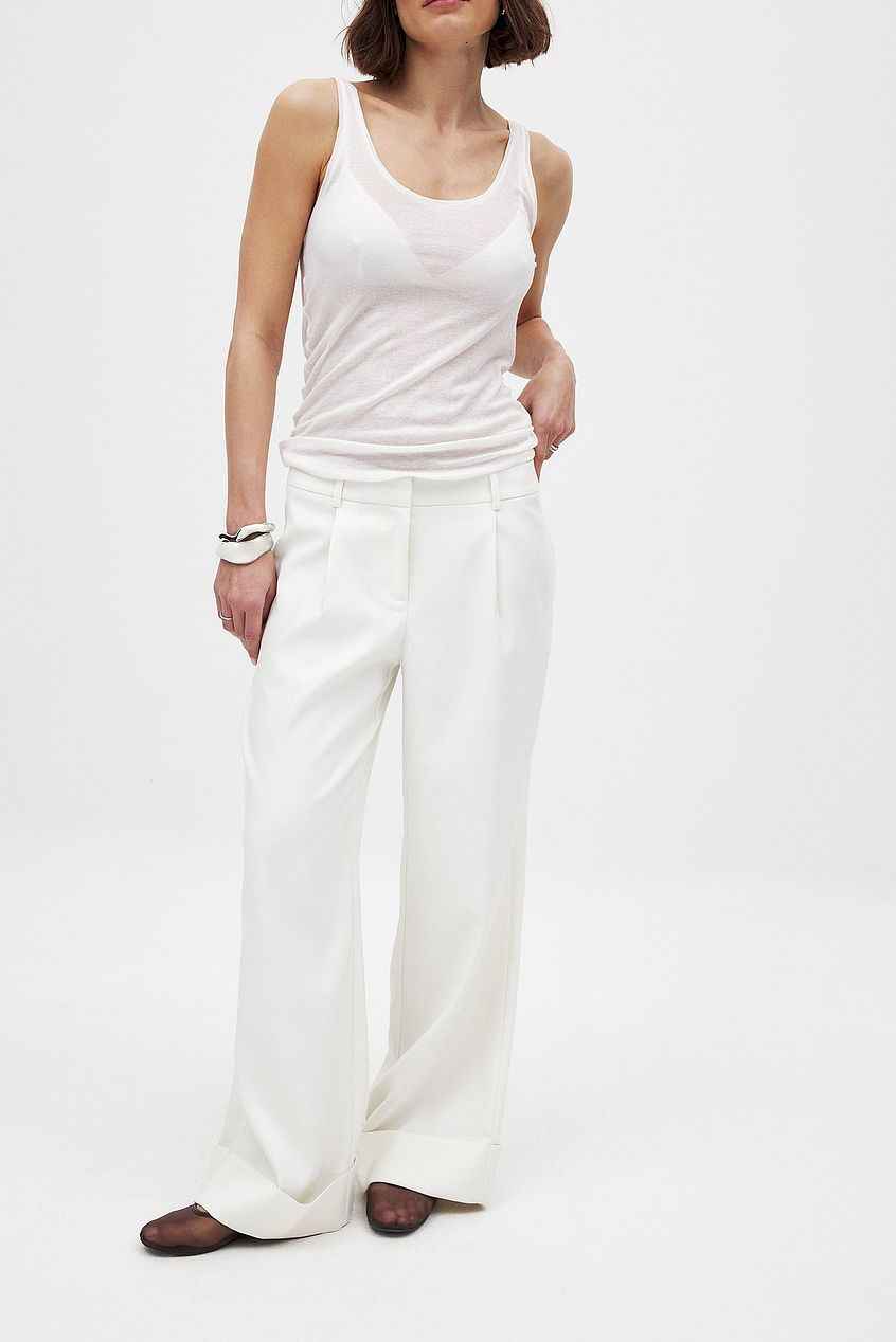 Na-kd - Fold up Wide Mid Waist Pants