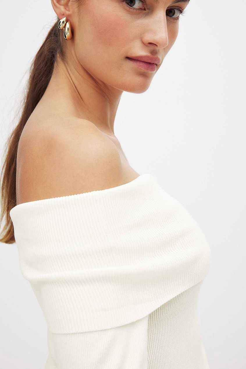 Na-kd Folded Offshoulder Knitted Top