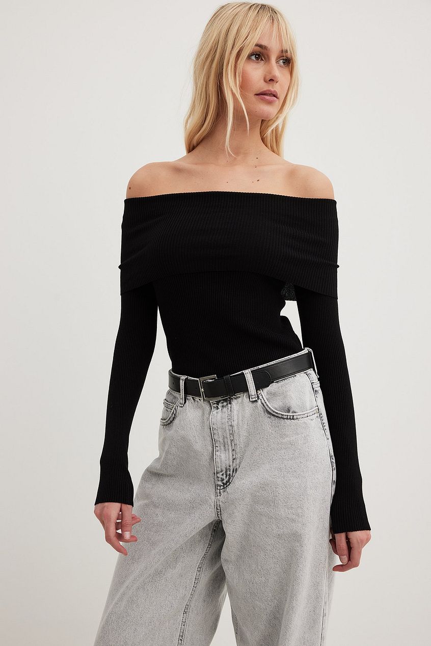 Na-kd - Folded Offshoulder Knitted Top