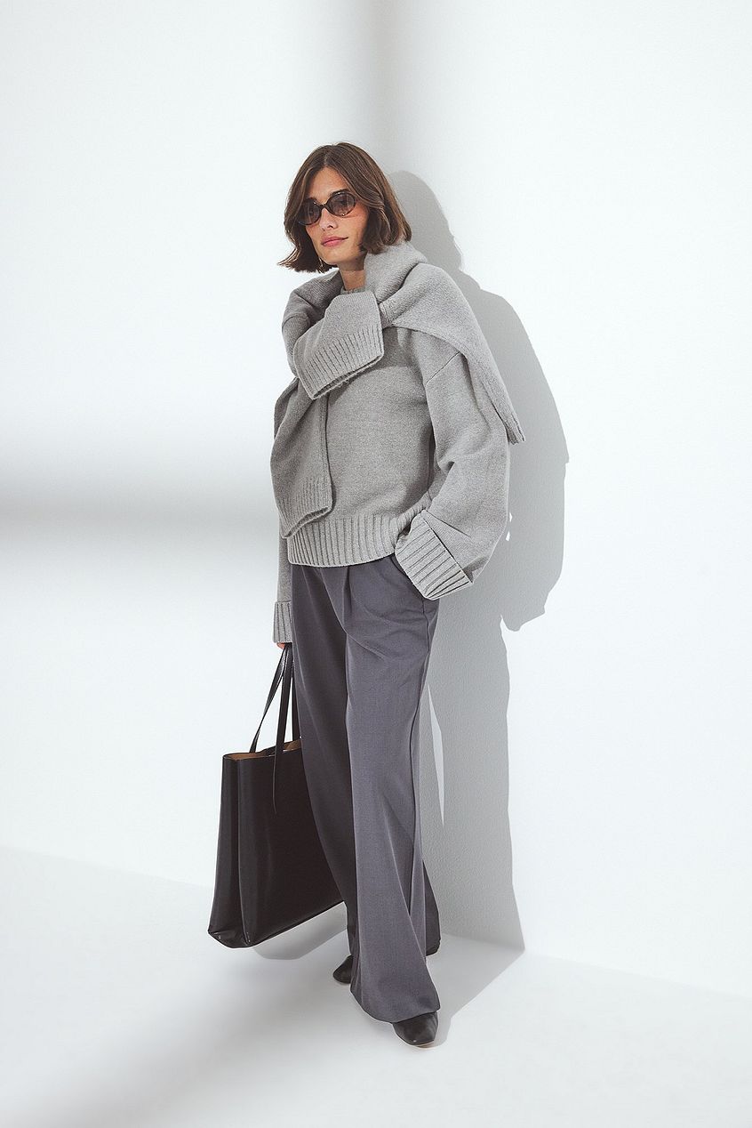 Na-kd - Folded Sleeve Knitted Sweater