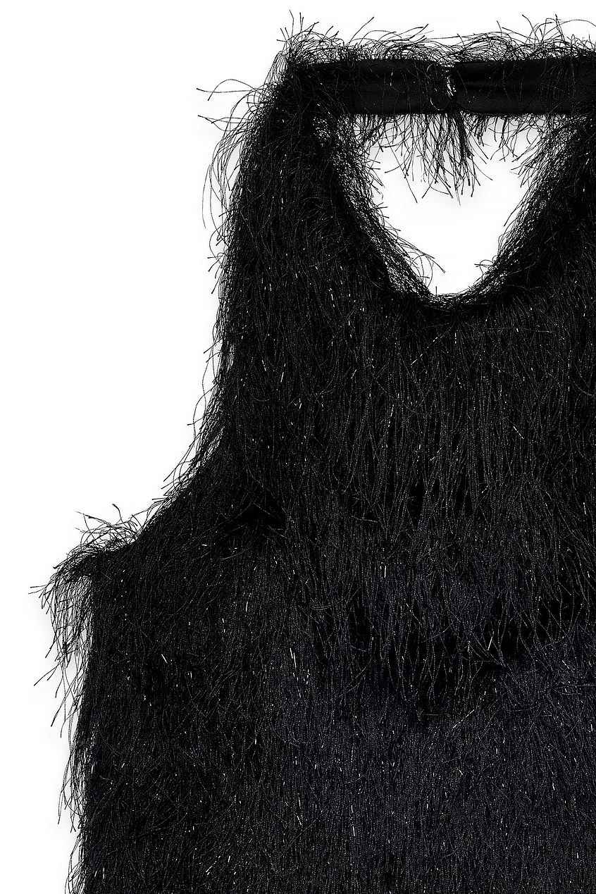 Na-kd Fringe Halterneck Top