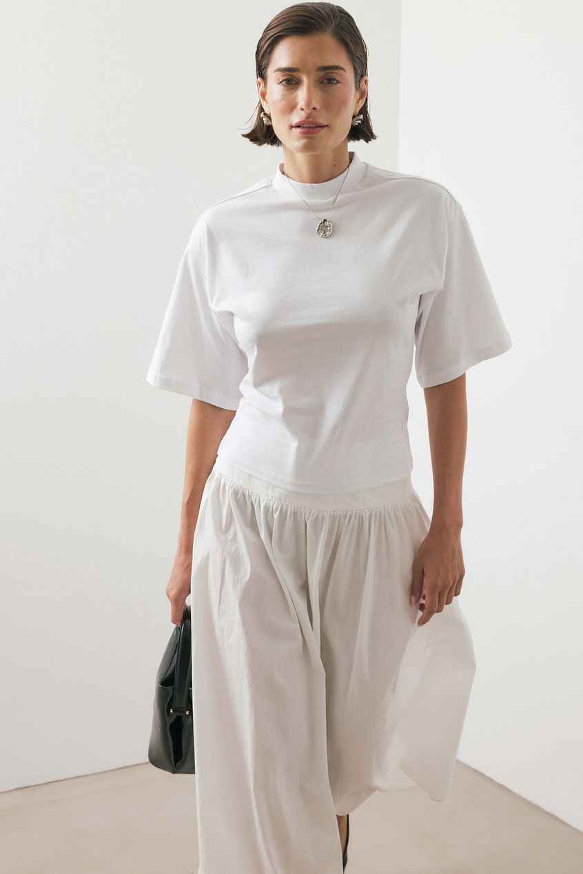 Na-kd Funnel Neck Shaped Cotton T-shirt