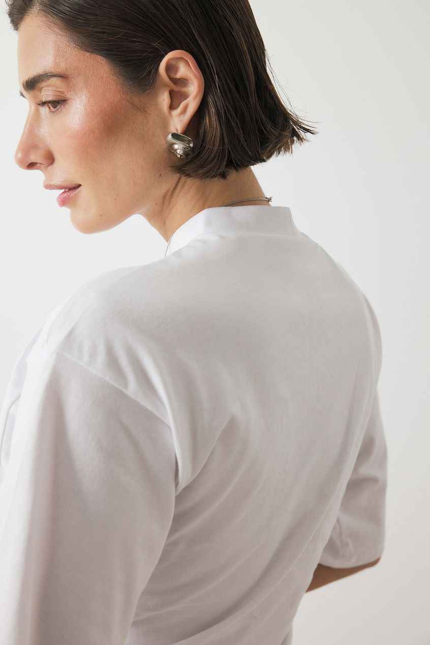 Na-kd Funnel Neck Shaped Cotton T-shirt