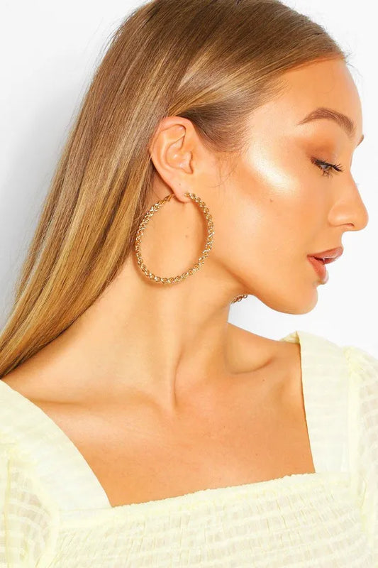 Twisted Texture Large Hoop Earrings