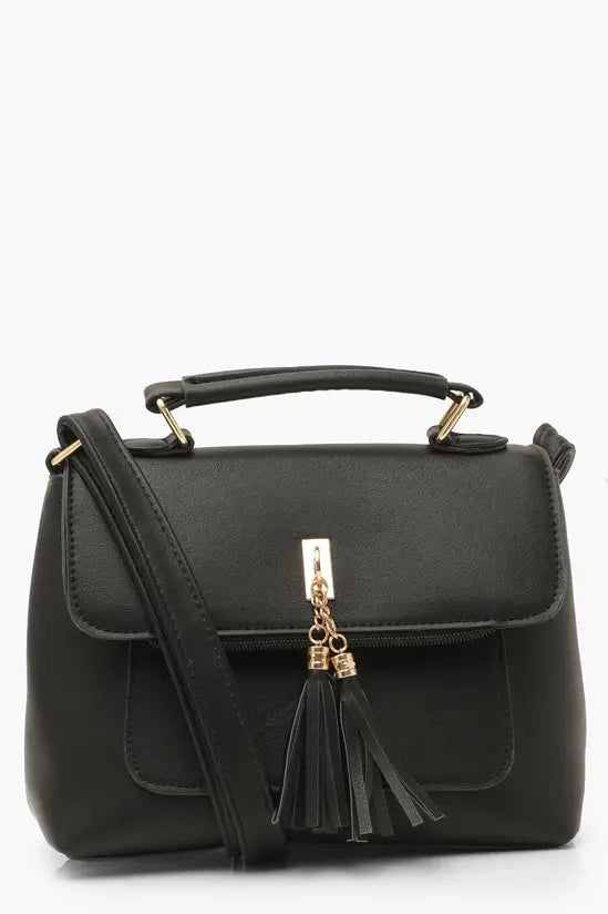 Boohoo - Smooth PU Tassel Detail Crossbody Bag