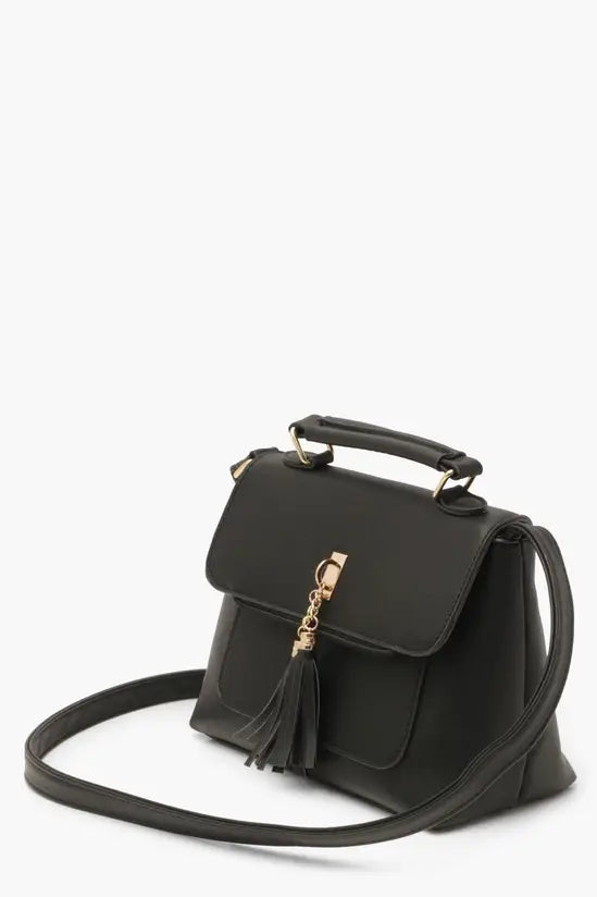 Boohoo - Smooth PU Tassel Detail Crossbody Bag