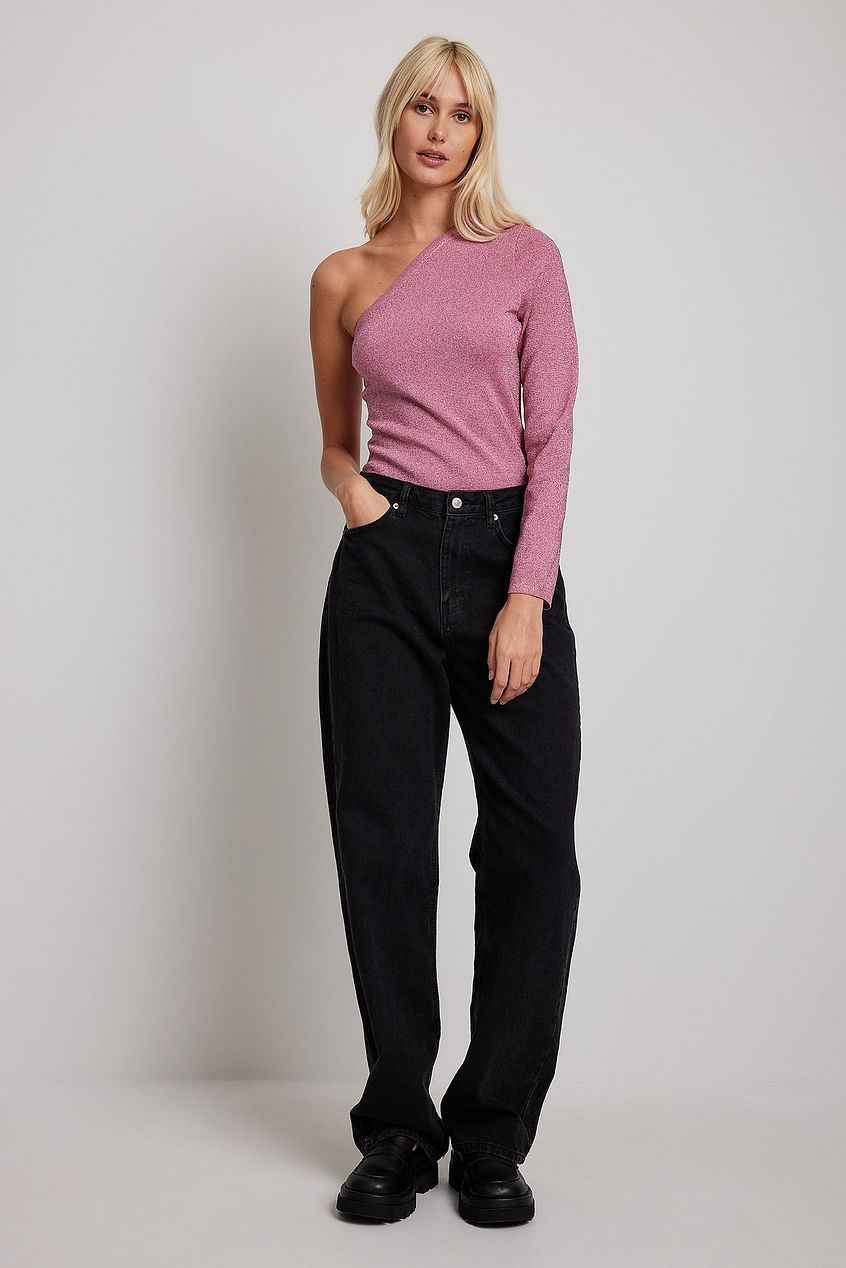 Na-kd - Glitter Knitted One Shoulder Top