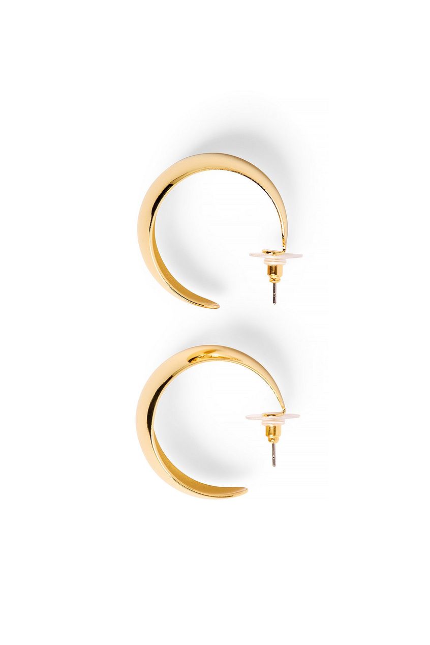 Gold Plated Plain Wide Hoops