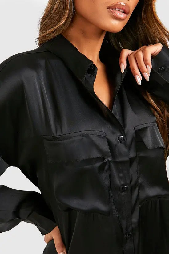 boohoo Utility Oversized Shirt Dress