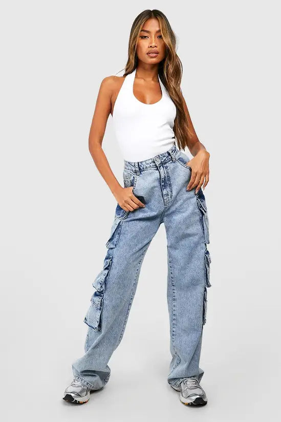 boohoo Rib Thick Binding Halter Neck Vest