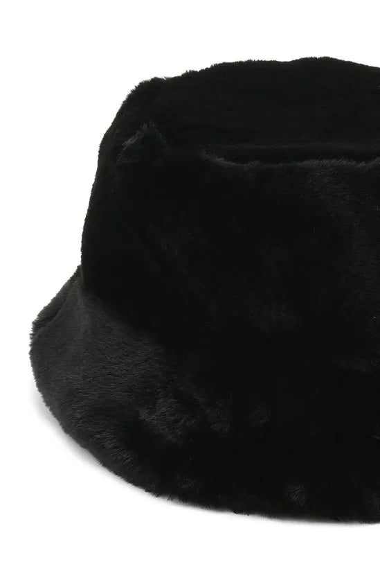 boohoo Black Faux Fur Bucket Hat