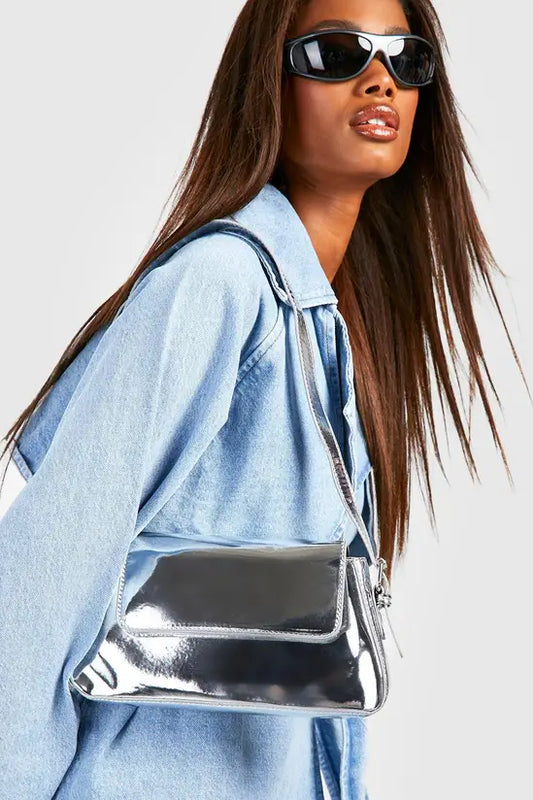 boohoo Metallic Shoulder Bag