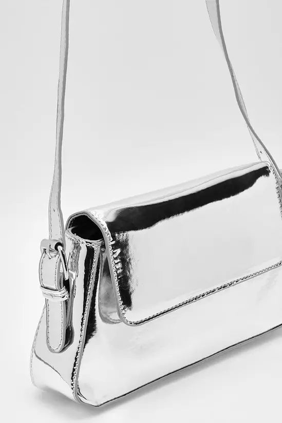 boohoo Metallic Shoulder Bag