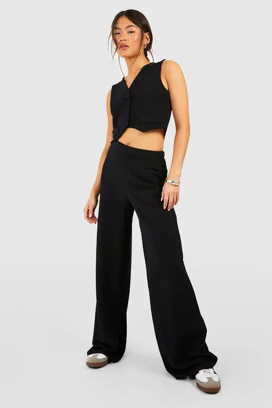 boohoo Jersey Crepe Fitted Waistcoat