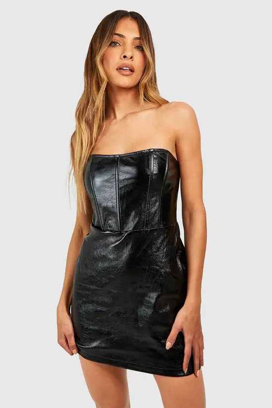 boohoo Metallic Corset Mini Dress
