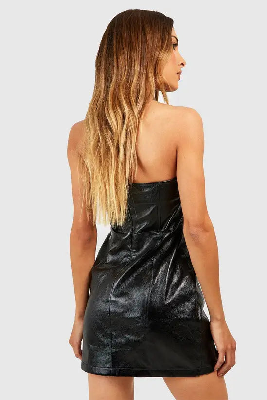 boohoo Metallic Corset Mini Dress