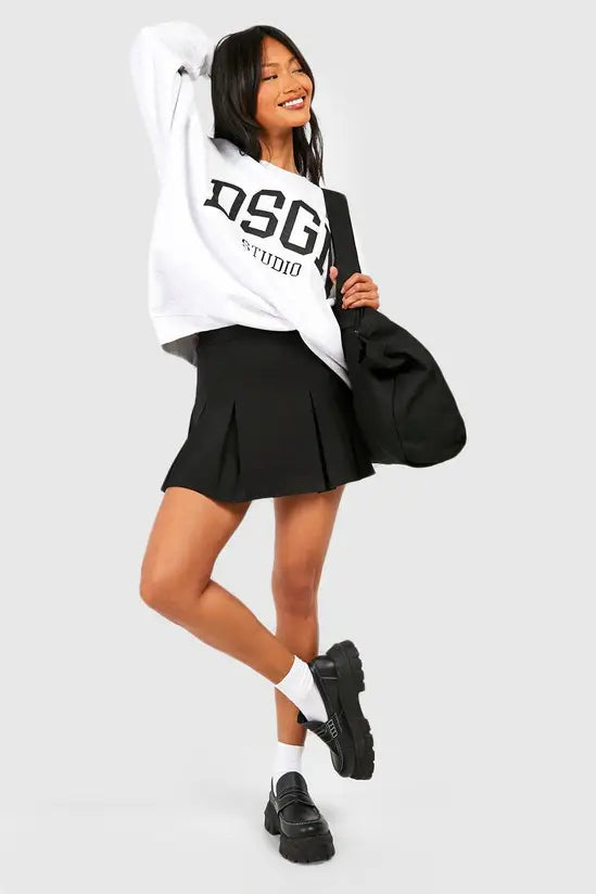 Boohoo Pleated Crepe Tennis Skirt