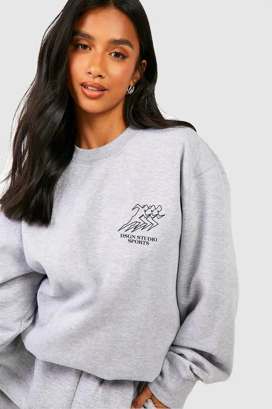 boohoo Petite Printed Sweatshirt Tracksuit