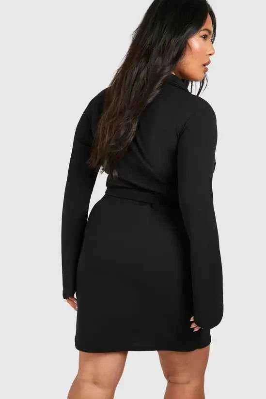 Boohoo - Plus Obi Waist Skort Blazer Dress