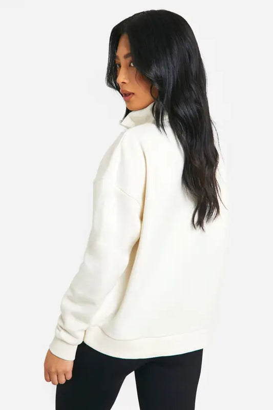 boohoo Petite Half Zip Dsgn Studio Sweatshirt