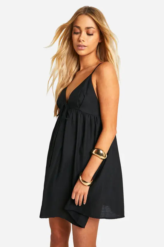 boohoo Tie Front Mini Dress