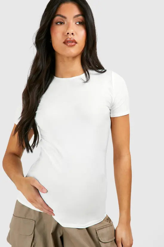 boohoo Maternity Soft Touch Crew Neck T-shirt