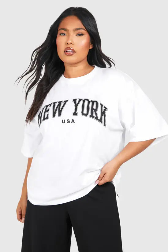 Boohoo Plus New York Oversized T-Shirt