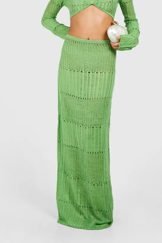 Ladder Knit Maxi Skirt