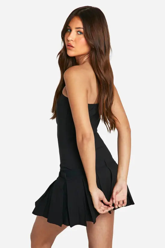 boohoo Bandeau Belted Tennis Mini Dress