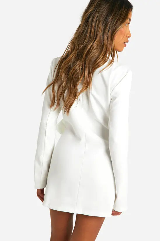 boohoo Wrap Drape Front Tailored Blazer Dress